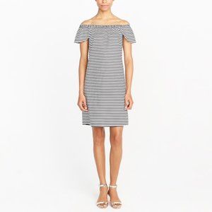 J.Crew Printed Striped Off-The-Shoulder